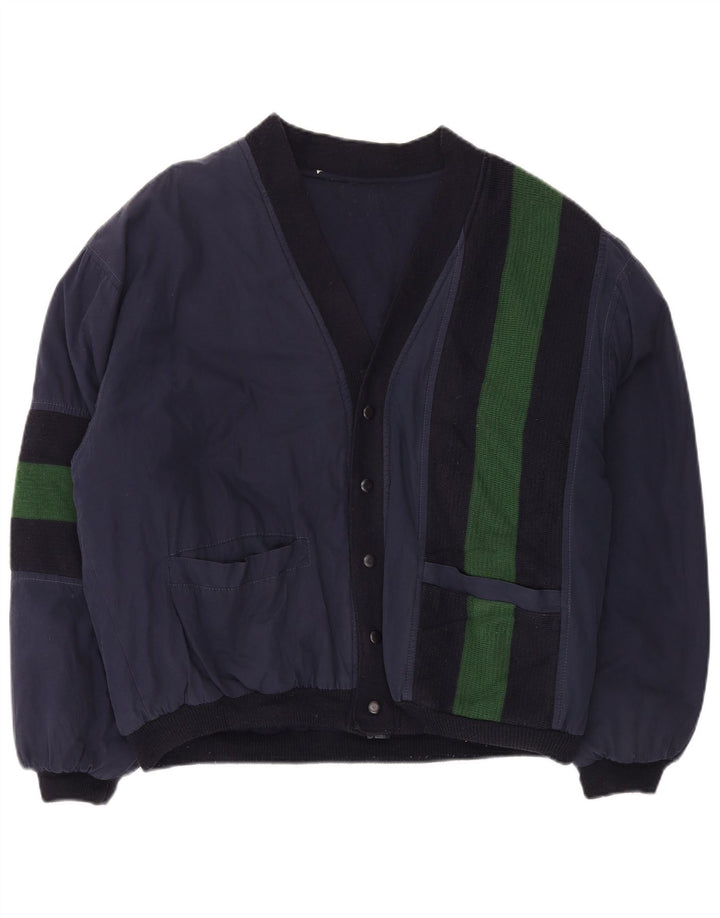 VINTAGE Bomberjakke til mænd UK 42 XL Navy Blue Colourblock