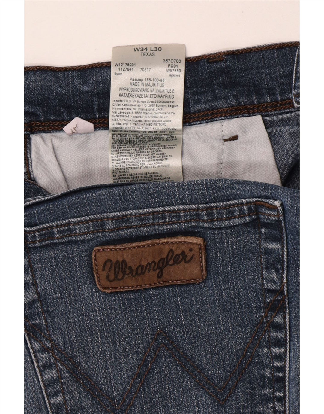 Wrangler Herre Texas Straight Jeans W34 L30 Blå Bomuld