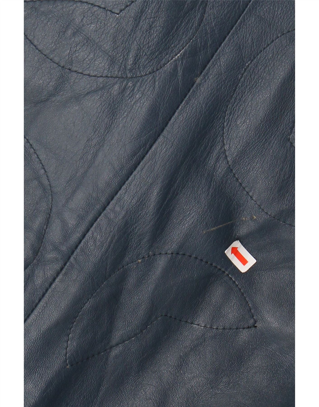 VINTAGE Dame Læderjakke IT 44 Medium Blue Læder