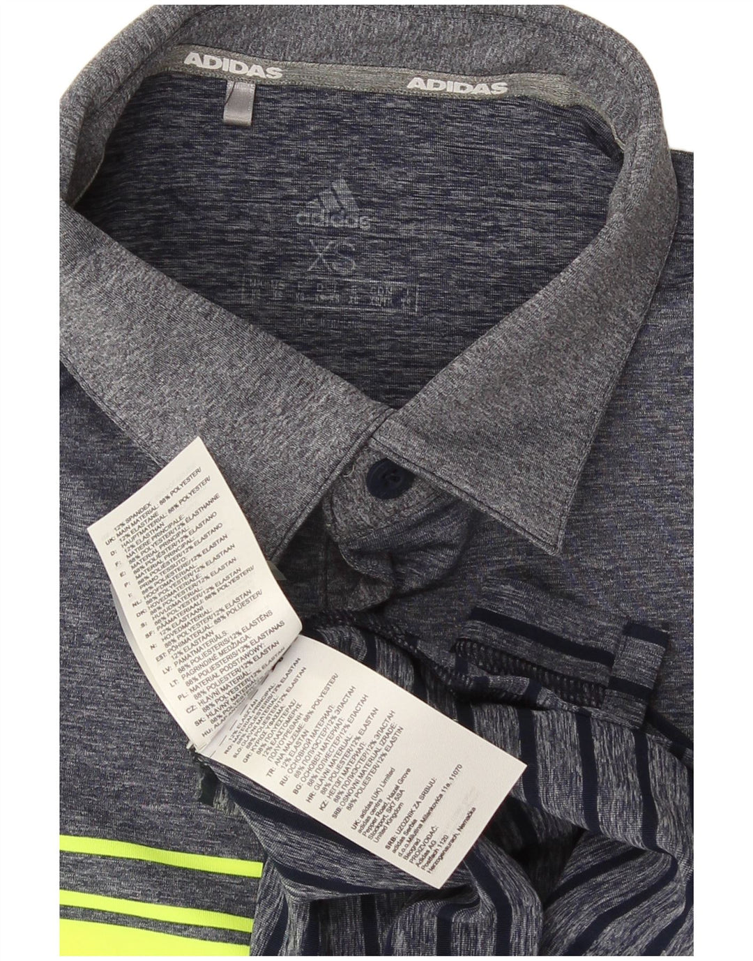 Adidas Poloshirt til mænd XS Marineblå stribet polyester