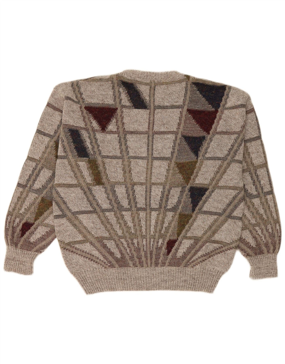 Frank Alexs Herre Crew Neck Jumper Sweater IT 50 Medium Grey Geometrisk Uld
