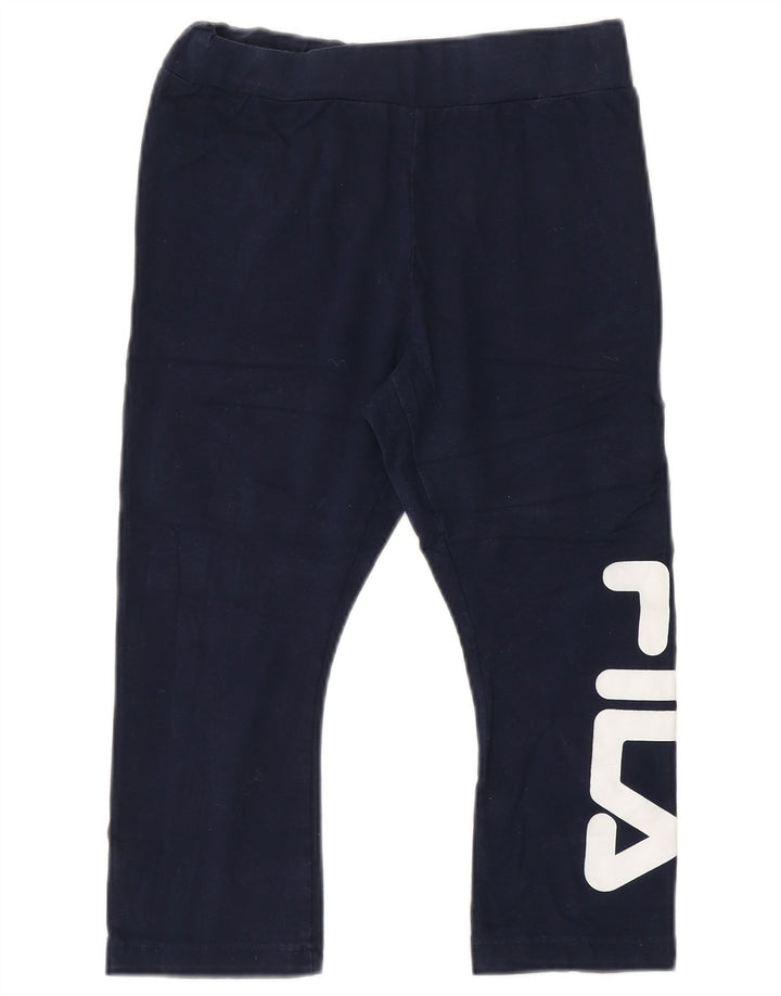 FILA Grafiske Capri Leggings til kvinder UK 4 XS marineblå bomuld