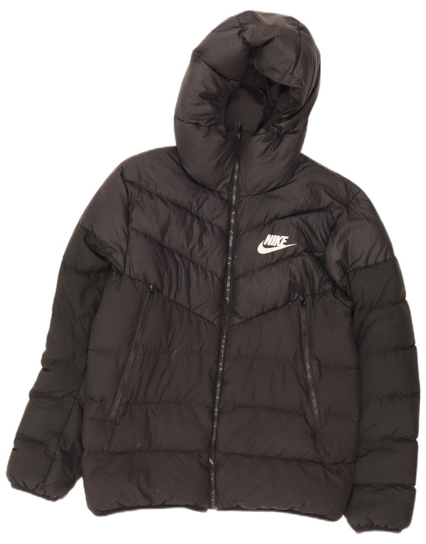 Nike Polstret jakke med hætte til mænd UK 38 Medium Black Polyester