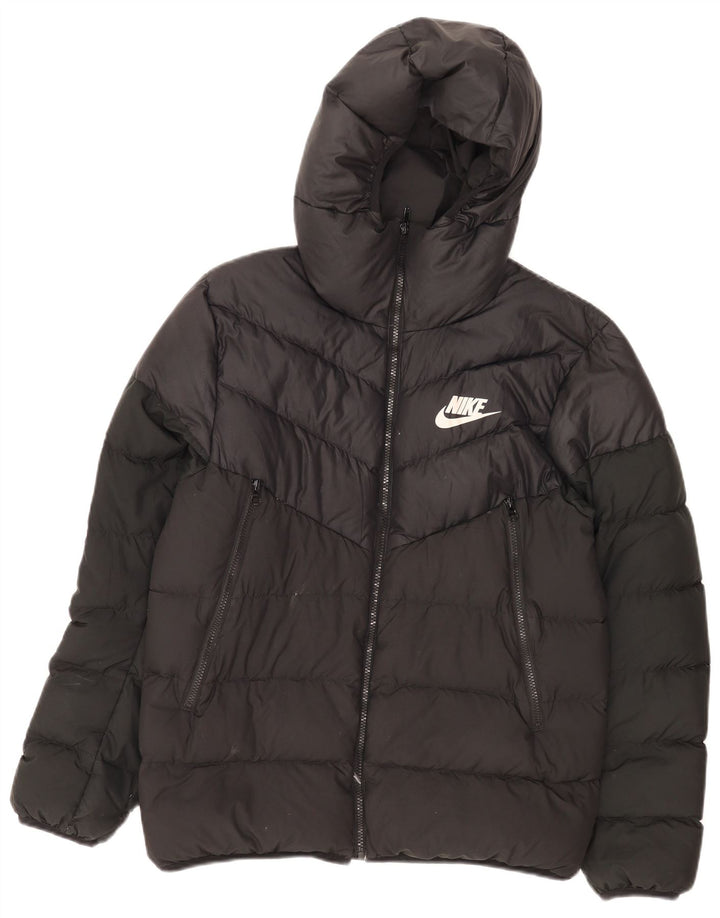 Nike Polstret jakke med hætte til mænd UK 38 Medium Black Polyester