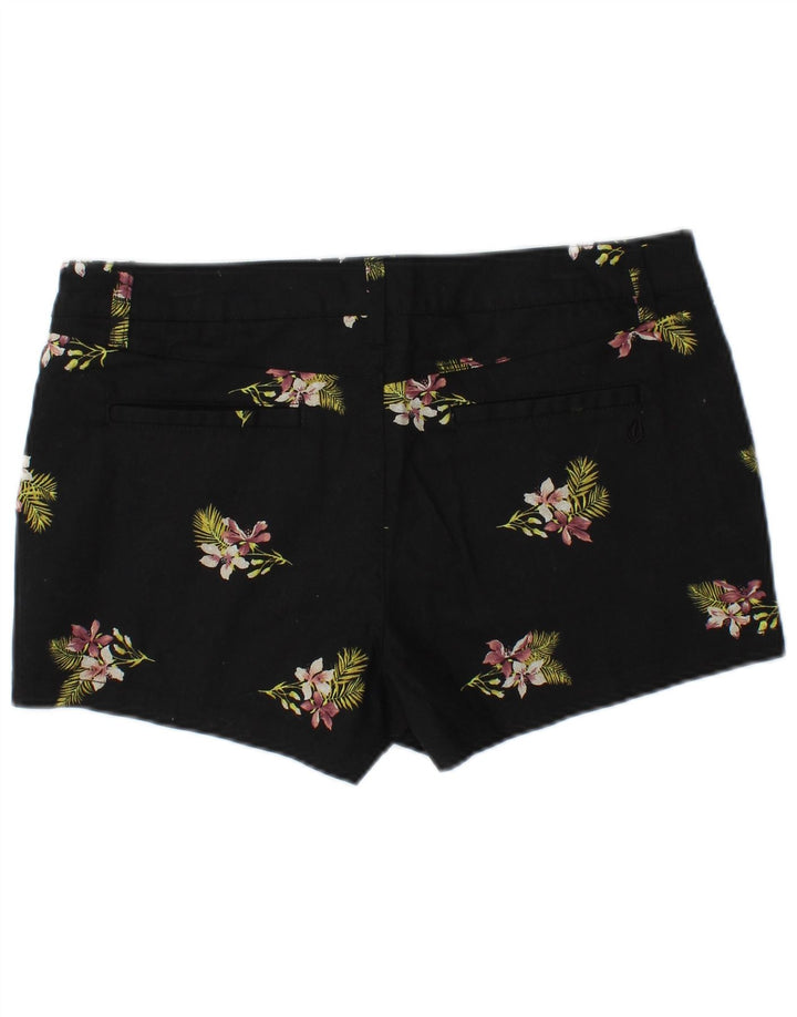 VOLCOM chinoshorts til kvinder W29 Medium sort blomstret bomuld