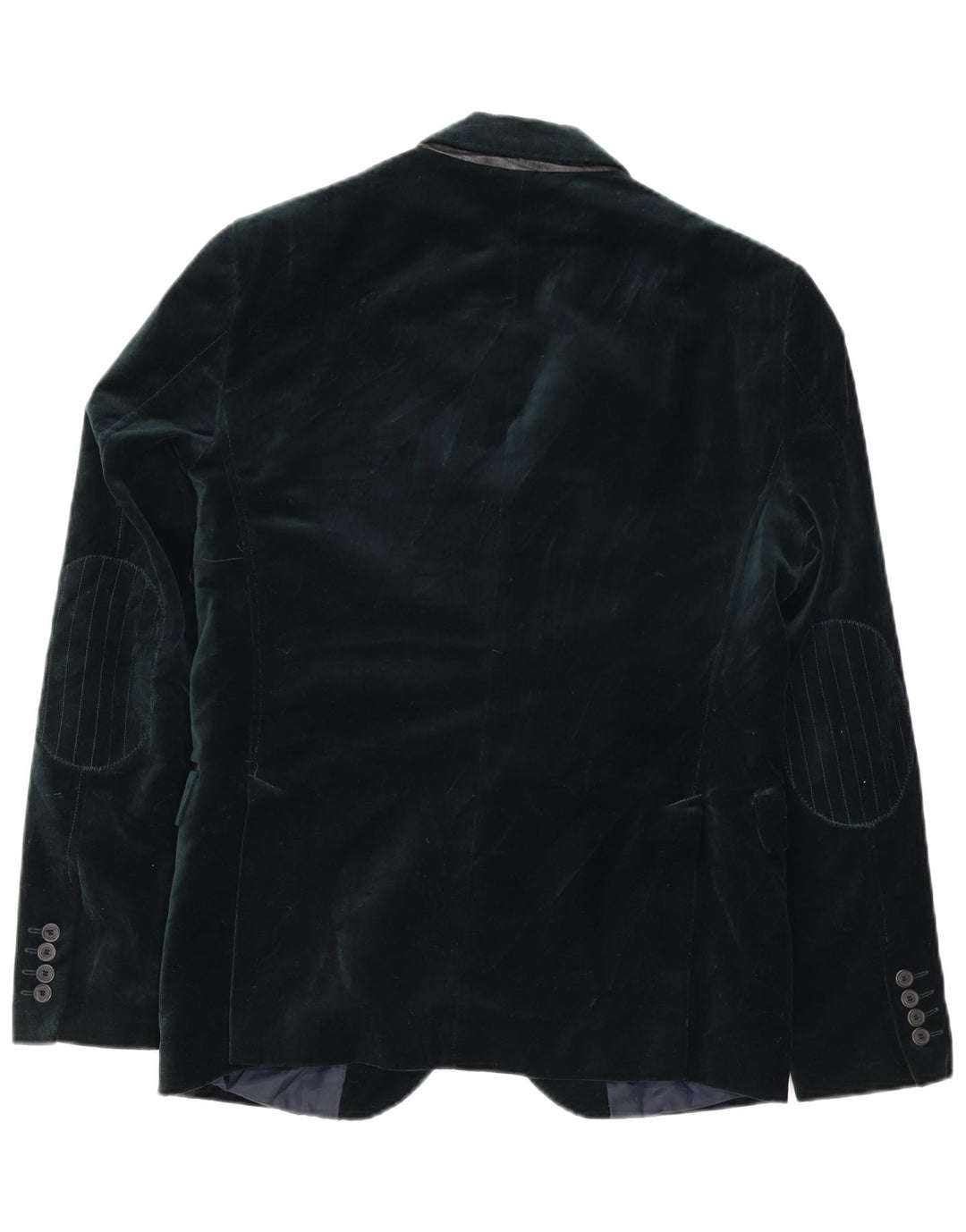 ZARA Herre 2-knaps Velvet Blazer Jacket EU 50 Medium Green Bomuld