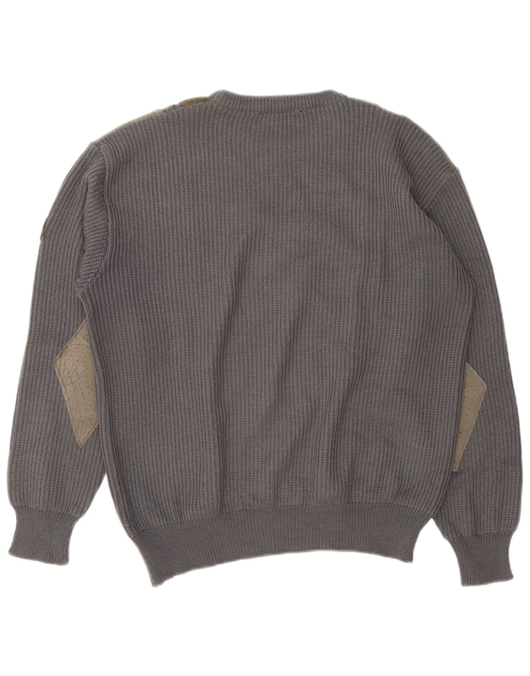 Andrea Celli Herre Crew Neck Jumper Sweater Stor Grå Colourblock Uld
