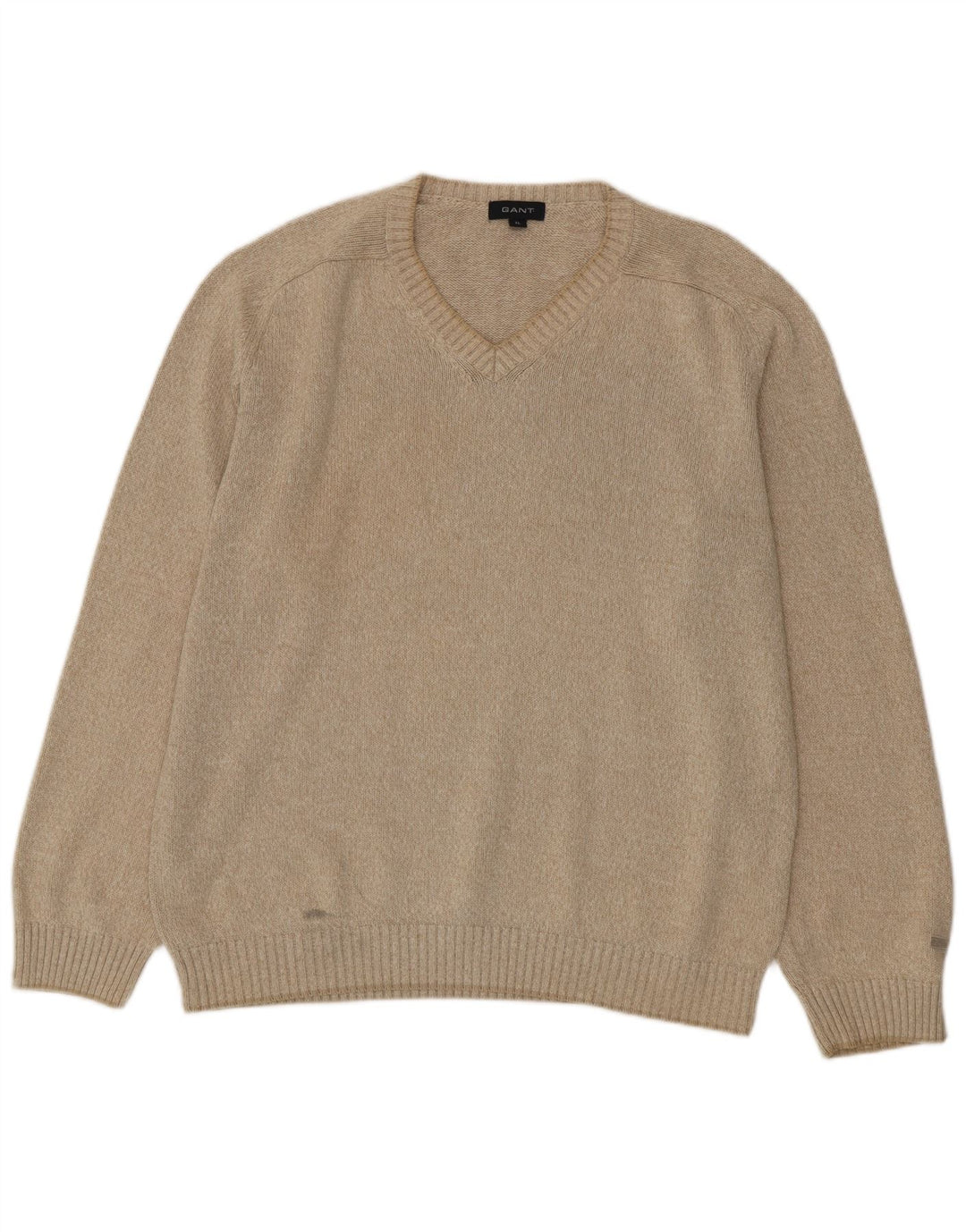 Gant Herre V-hals sweater XL Beige Bomuld