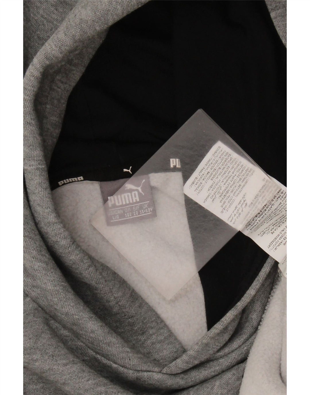 PUMA Grafisk hættetrøje til drenge 11-12 år Grå bomuld