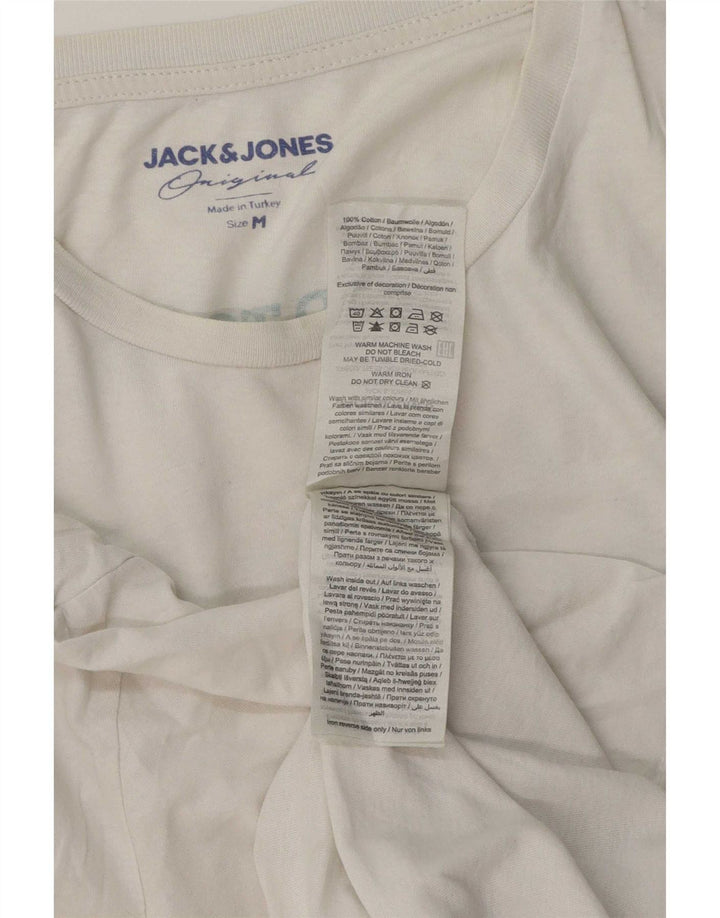 Jack & Jones Herre grafisk T-shirt Top Medium Hvid Bomuld