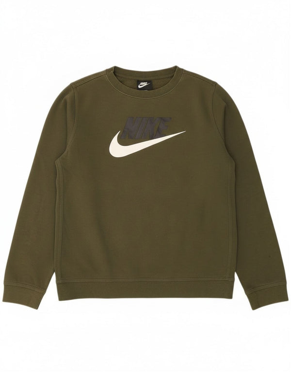 Nike Boys Standard Fit Grafisk Sweatshirt Jumper 13-14 år XL Khaki