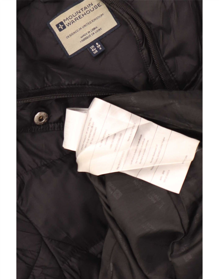 Mountain Warehouse Dame hætte polstret frakke UK 8 Lille sort polyester
