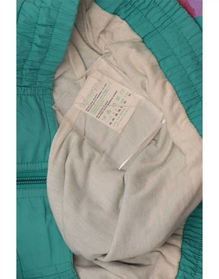 VINTAGE Træningsdragt til mænd Topjakke XL Turkis Colourblock Polyester