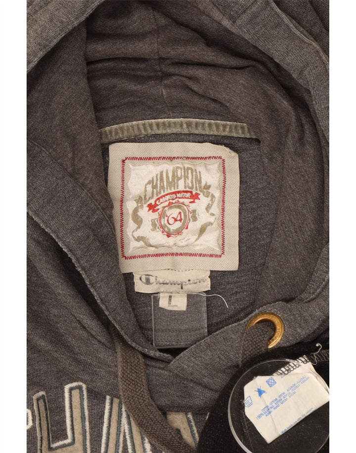 CHAMPION Grafisk hættetrøje til kvinder UK 16 Stor grå bomuld