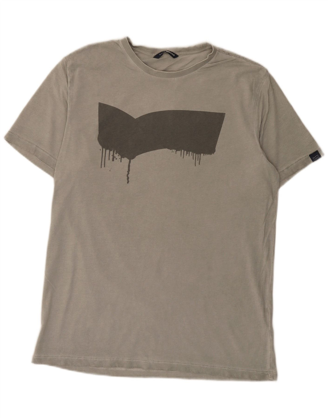 Gas Herre Grafisk T-Shirt Top Stor Grå Bomuld