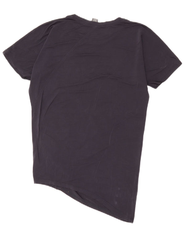 Armani Exchange Womens Oversized Asymmetrisk T-Shirt Top UK 2 2XS Navy Blue