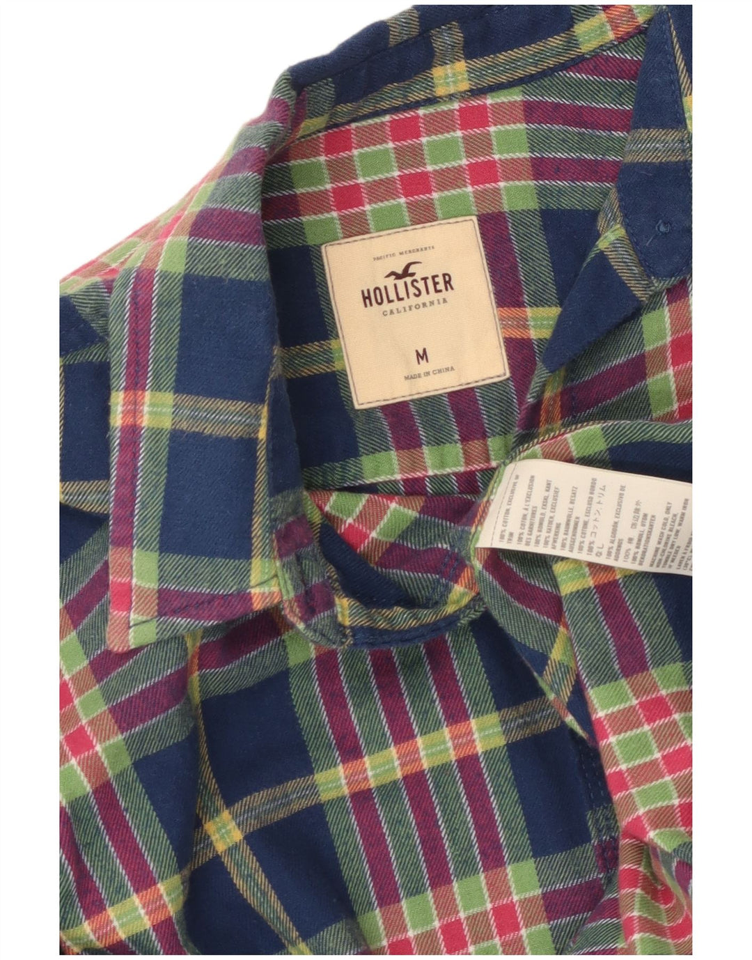 HOLLISTER Flanelskjorte til kvinder UK 12 Medium Flerfarvet Plaid Bomuld