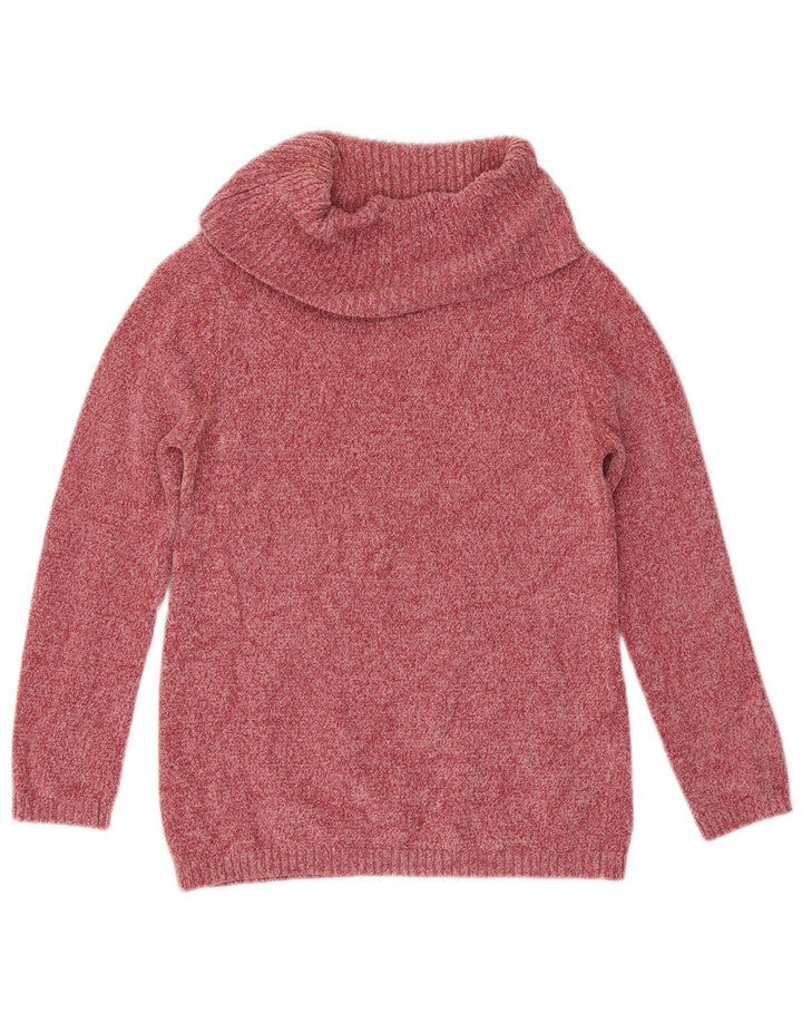 Marks & Spencer Dame Rullehals sweater UK 10 Small Pink Viscose