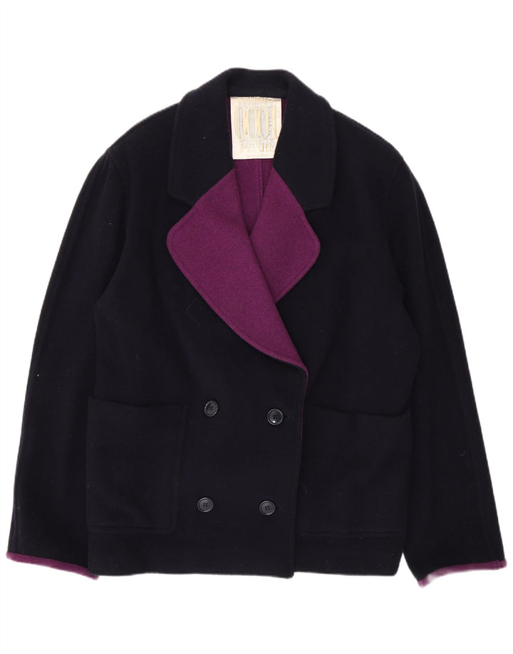 Ferre Womens Pea Coat UK 14 Large Navy Blue