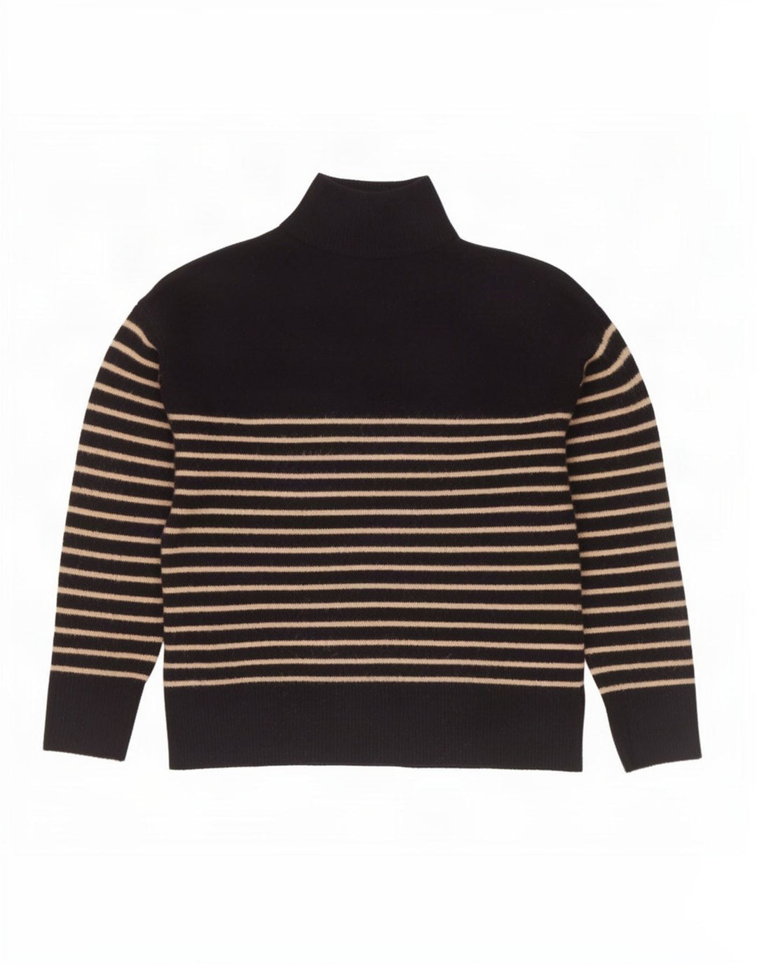 Zara Dame Button Neck Jumper Sweater UK 14 Medium Navy Blue Striped