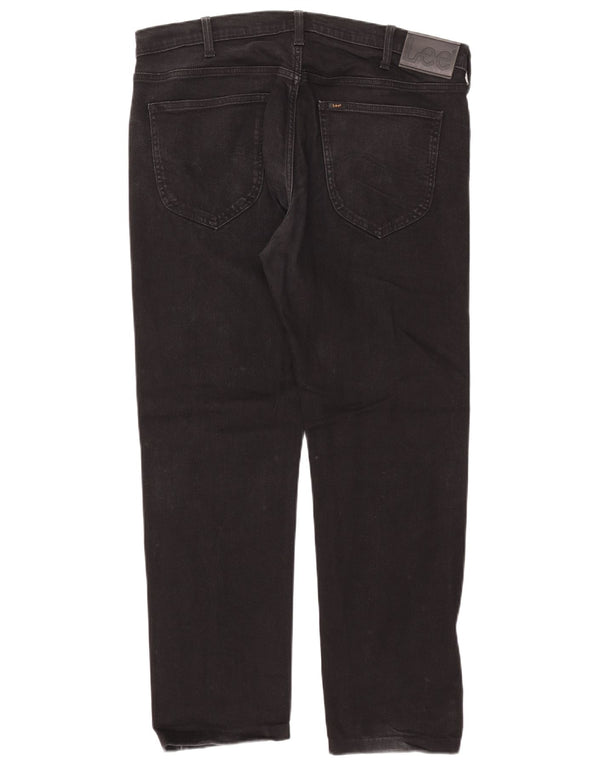 Lee Mens Daren Zip Fly Straight Jeans W36 L28 Sort Bomuld