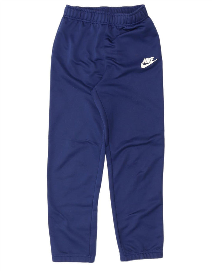NIKE Boys Tracksuit Trousers Joggers 13-14 Years XL Navy Blue Polyester