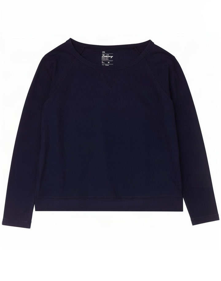 Gap Dame Sweatshirt Jumper UK 12 Medium Navyblå Bomuld