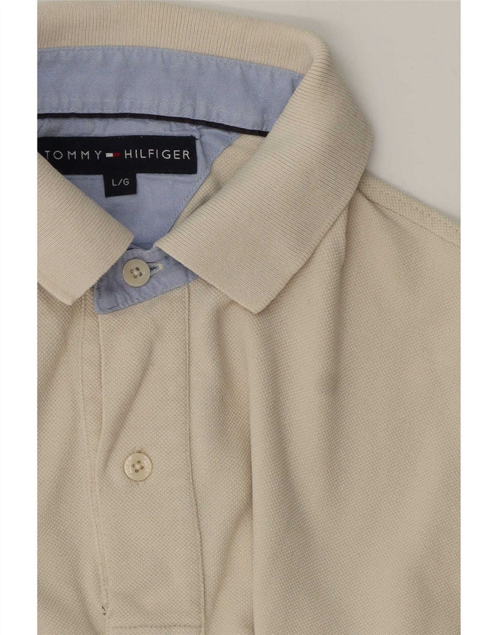 Tommy Hilfiger Herre Polo Shirt Large Beige