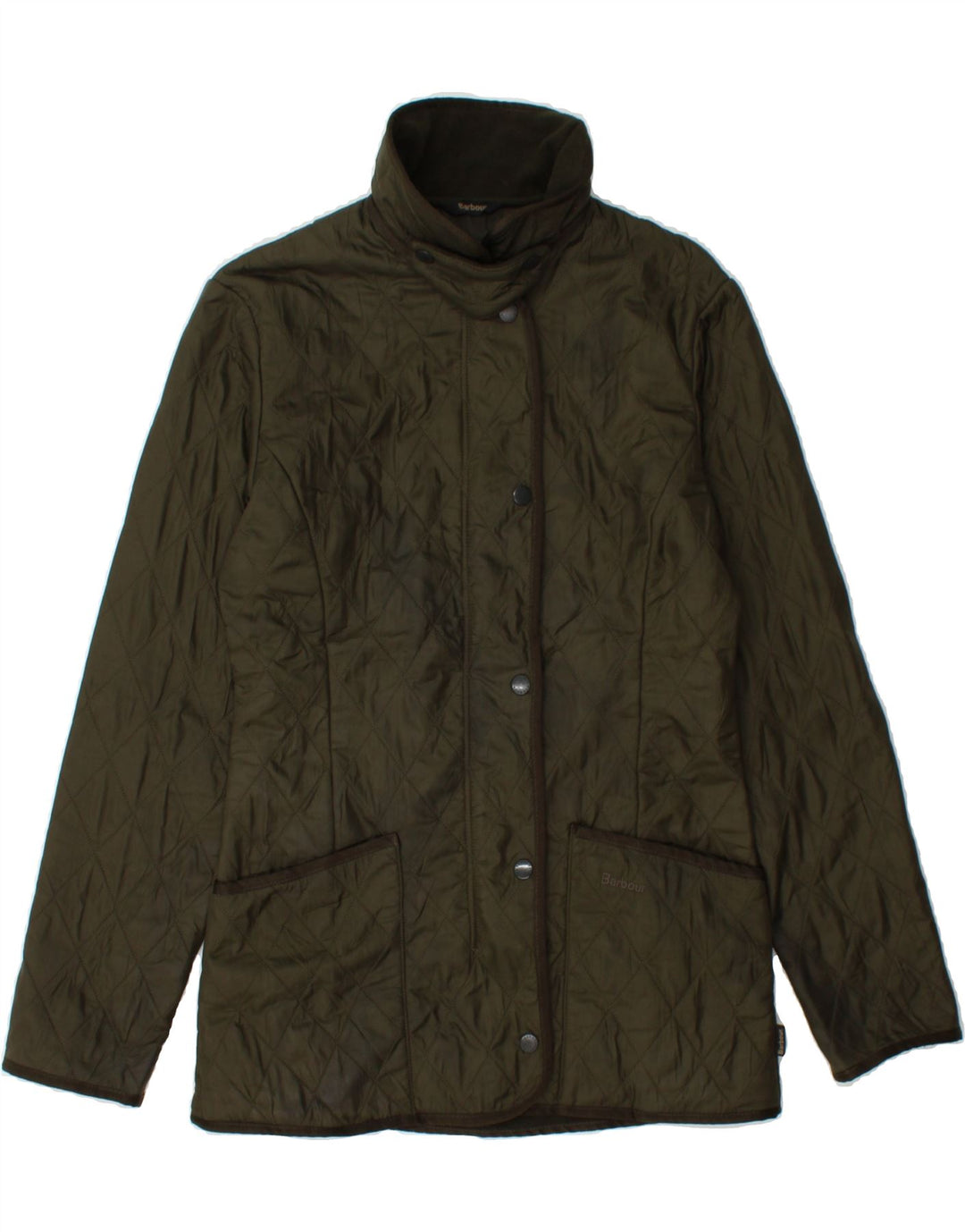 BARBOUR Womens Quilted Jacket UK 8 Small Khaki Polyamide Vintage Barbour and Second-Hand Barbour from Messina Hembry 