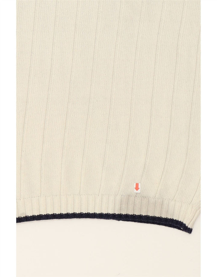 NORTH POLE Mens V-Neck Jumper Sweater Large Off White Vintage North Pole and Second-Hand North Pole from Messina Hembry 