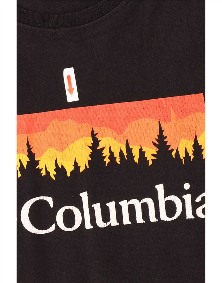 Columbia Herre grafisk T-shirt Top Medium Sort Bomuld