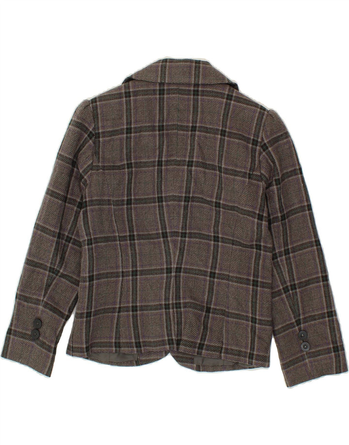 MOSSIMO Womens 3 Button Blazer Jacket UK 6 XS Grey Check Acrylic Vintage Mossimo and Second-Hand Mossimo from Messina Hembry 