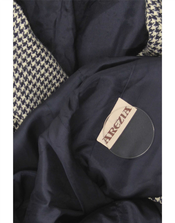 Arezia Dame Blazer Jacket IT 42 Medium Navy Blue Houndstooth