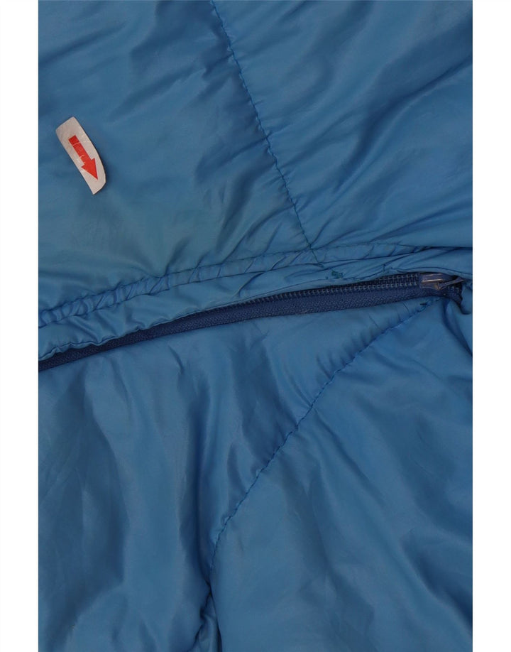 Vintage polstret hættejakke til mænd IT 52 XL Blå Colourblock Polyamid