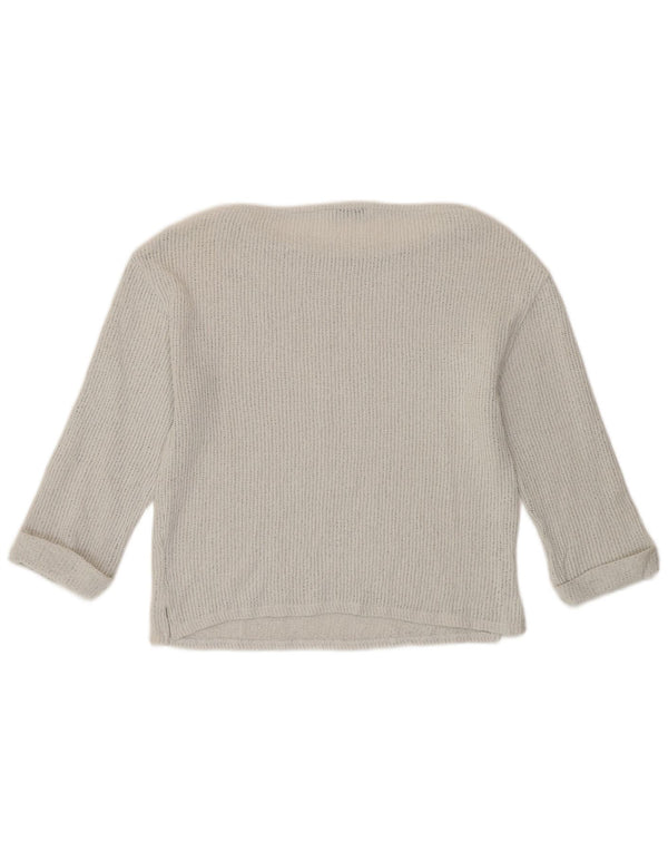 Zara Womens Top 3/4 Sleeve UK 12 Medium White Cotton