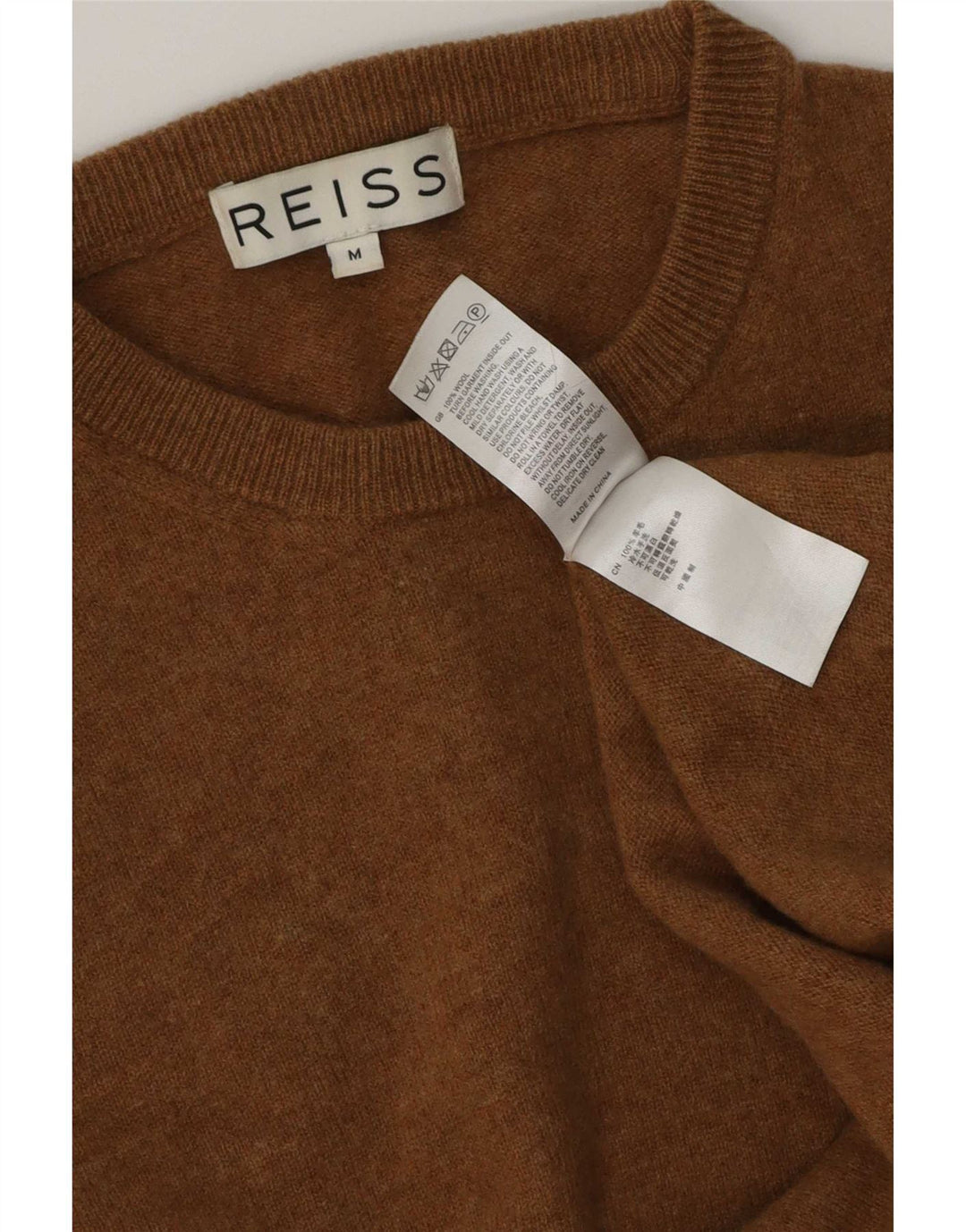 Reiss Dame Jumper Sweater UK 14 Medium Brun Uld