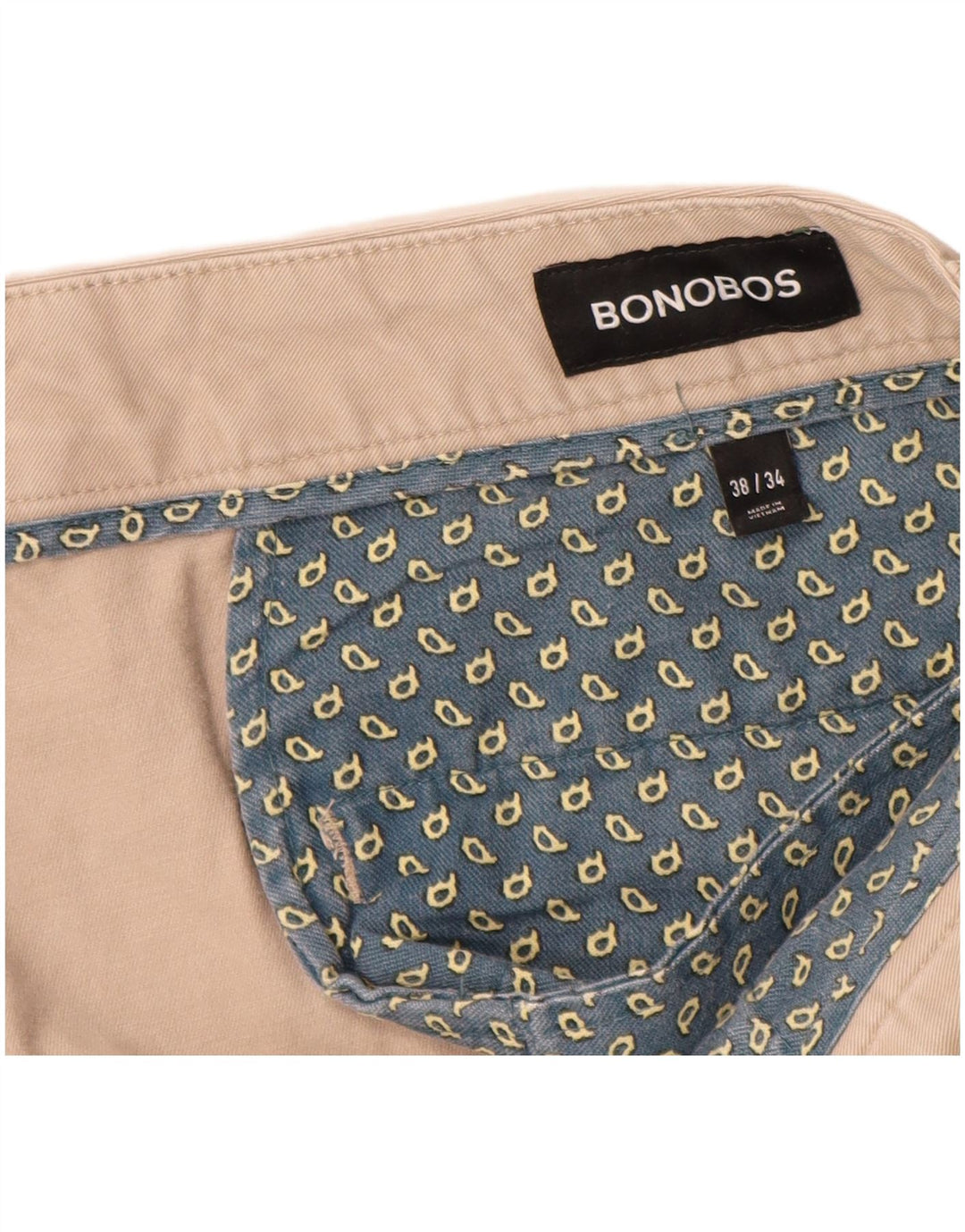 BONOBOS Herre Slim Chino Bukser W38 L32 Beige Bomuld