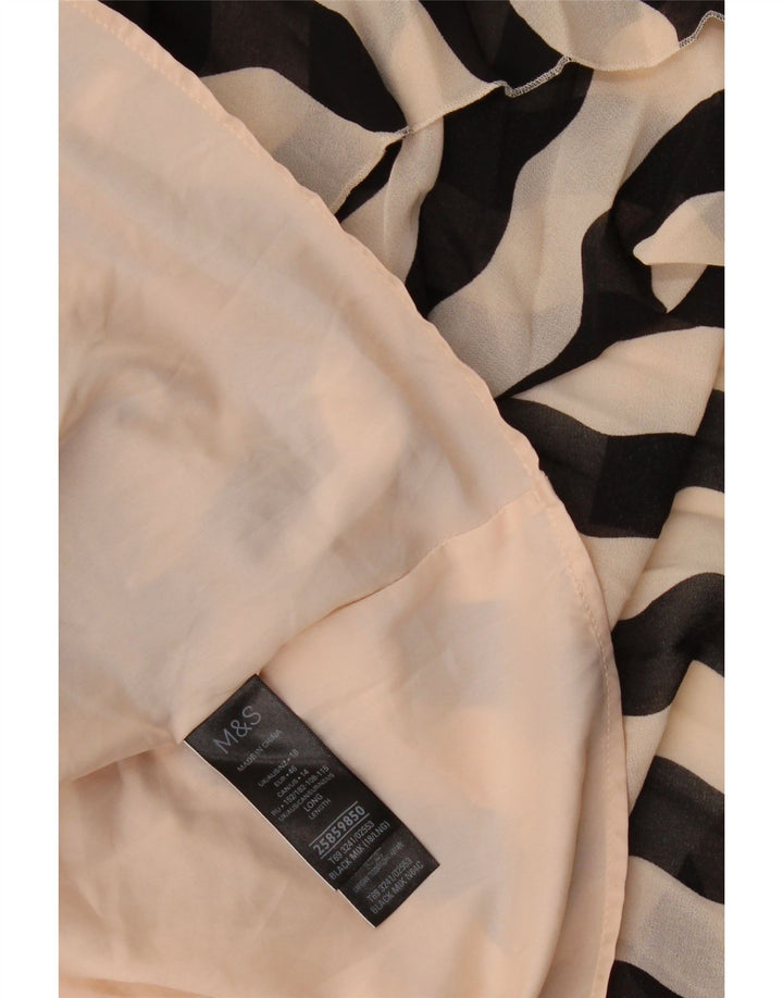 Marks & Spencer A-line nederdel til kvinder UK 18 XL W36 sort stribet polyester