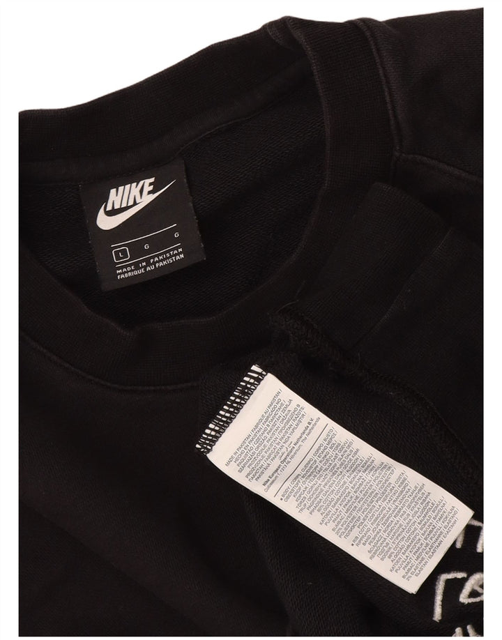Nike grafisk sweatshirt til mænd, stor sort bomuld