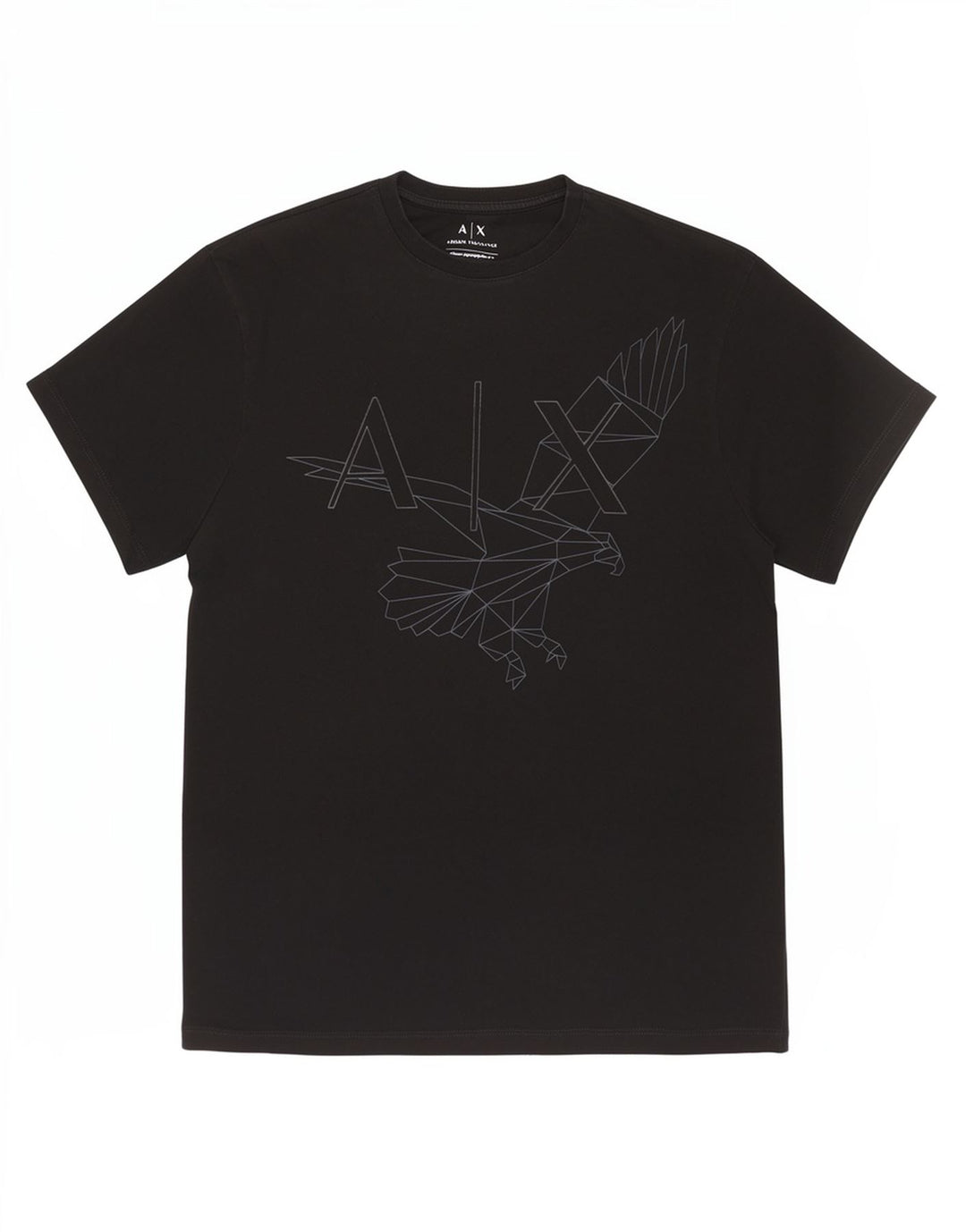 Armani Exchange Herre Regular Graphic T-Shirt Top Lille Sort Geometrisk