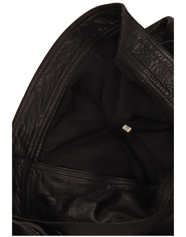 Berrino Herre Crop Læder Biker Jacket IT 48 Medium Sort