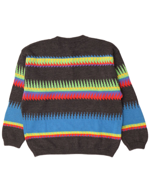 Kafka Dame Loose Fit Jumper Sweater UK 10 Små grå stribet