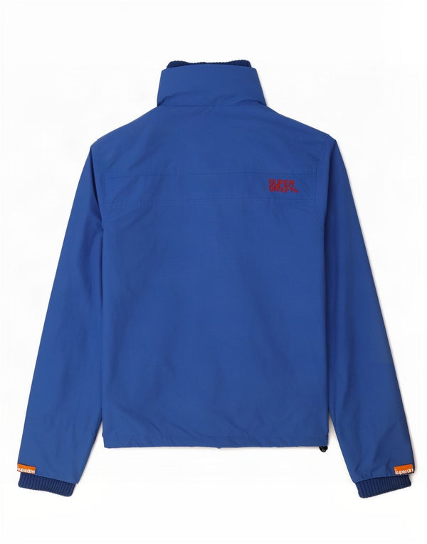 Superdry Grafisk regnjakke til kvinder UK 14 Medium Blue Nylon