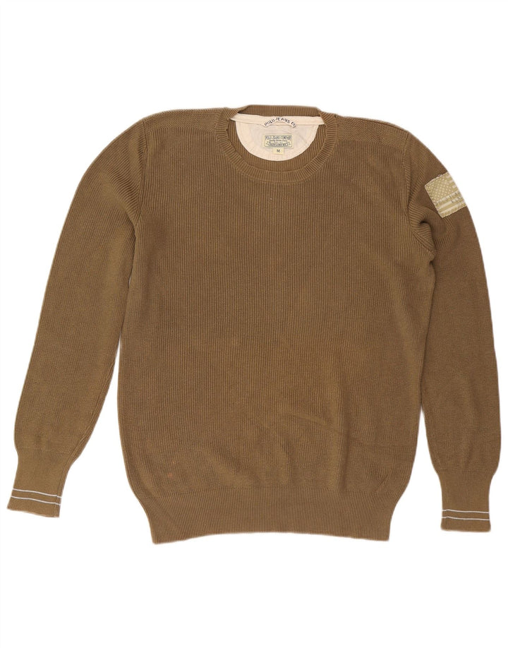 RALPH LAUREN Herre sweater med rund hals, medium brun bomuld