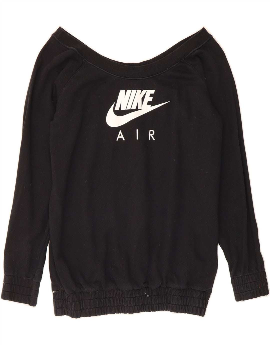 NIKE Womens Oversized Graphic Sweatshirt Jumper UK 10 Small Black Cotton Vintage Nike and Second-Hand Nike from Messina Hembry 
