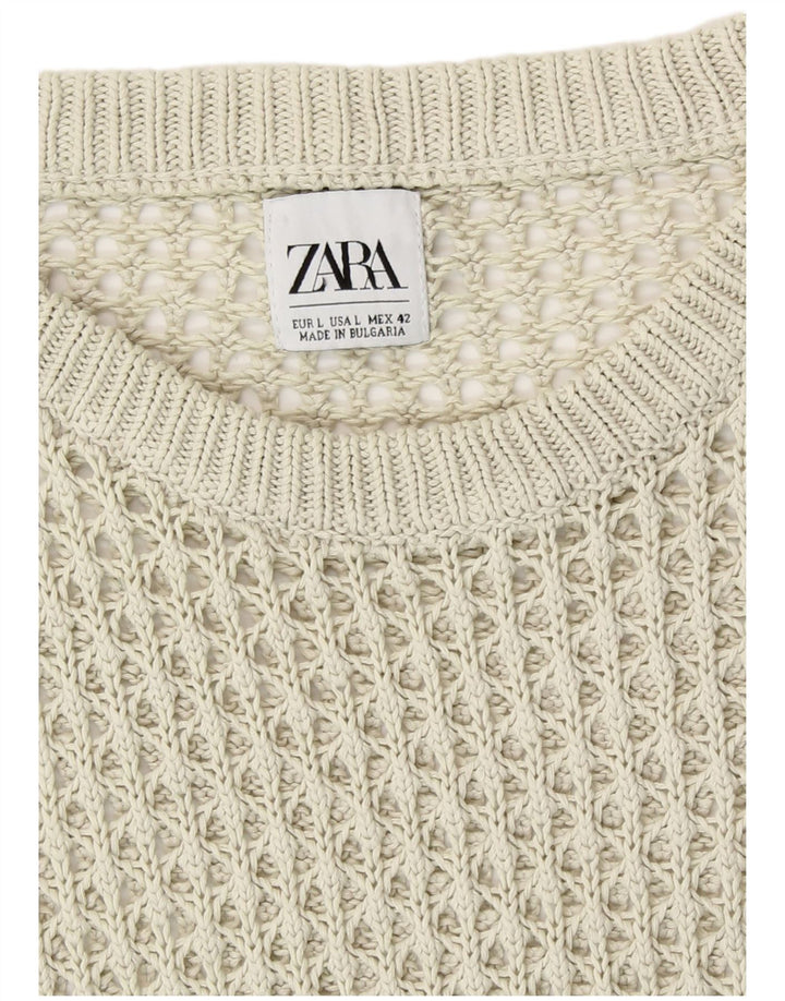 Zara Herre se gennem rund hals sweater stor beige
