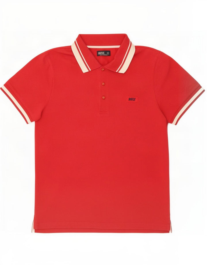 Riffel Herre Polo Shirt Lille Rød Bomuld