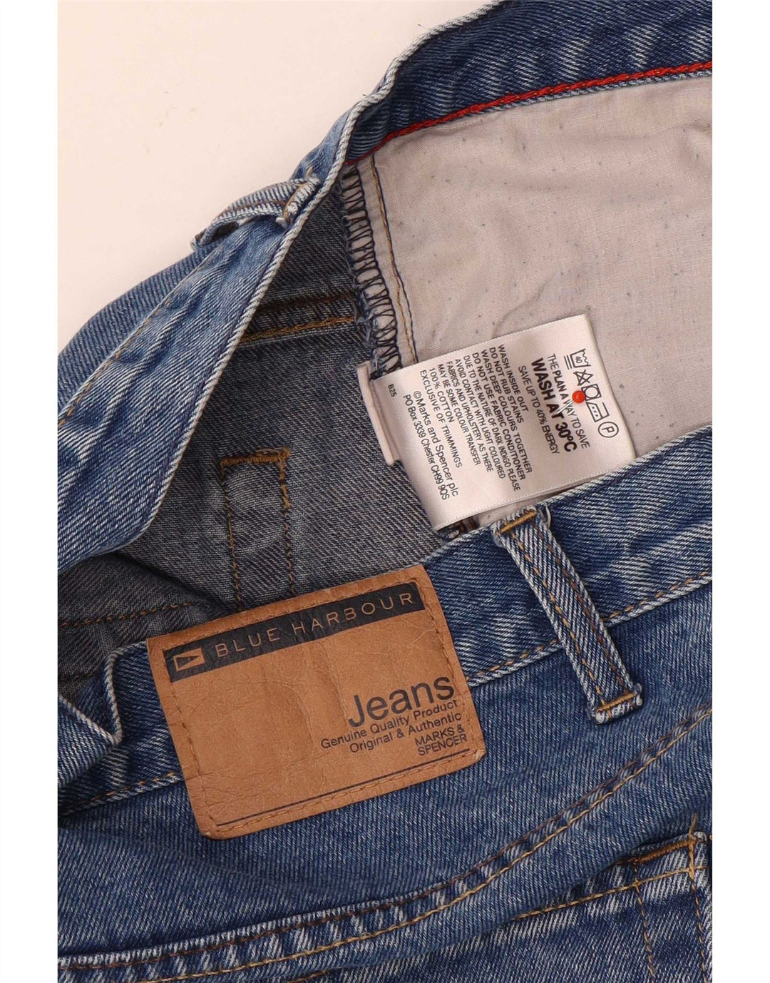 Marks & Spencer Herre Blue Harbor Straight Jeans W34 L33 Bomuld