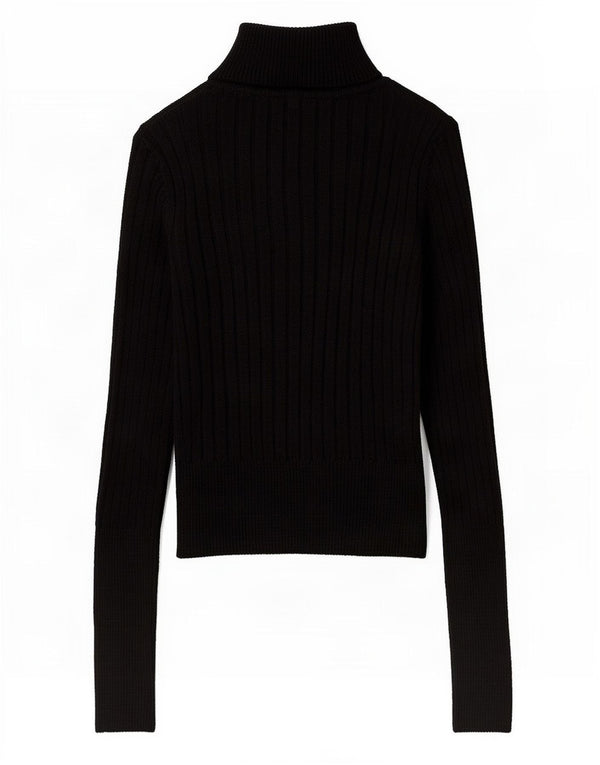 Zara Womens Crop Roll Neck Jumper Sweater UK 12 Medium Black Viscose