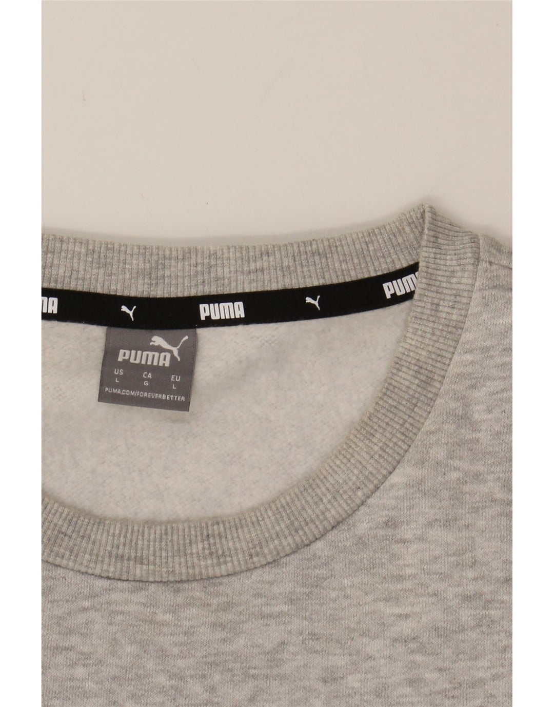 PUMA Womens Graphic Sweatshirt Jumper UK 16 Large Grey Cotton Vintage Puma and Second-Hand Puma from Messina Hembry 